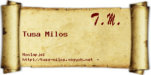 Tusa Milos névjegykártya